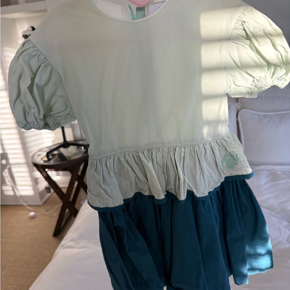 Two-Tone Puff Sleeve Dress